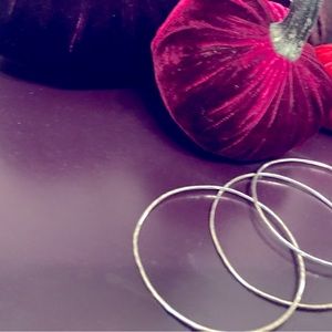 Artist Handcrafted Sterling Silver Bangles, Set of 3